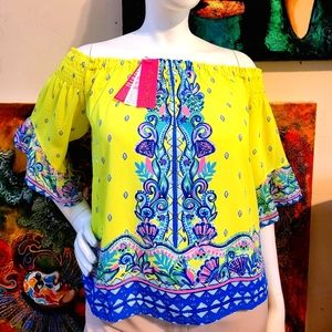 Fawna Off - The Shoulder Lileeze Top .size L. Lilly Pulitzer.